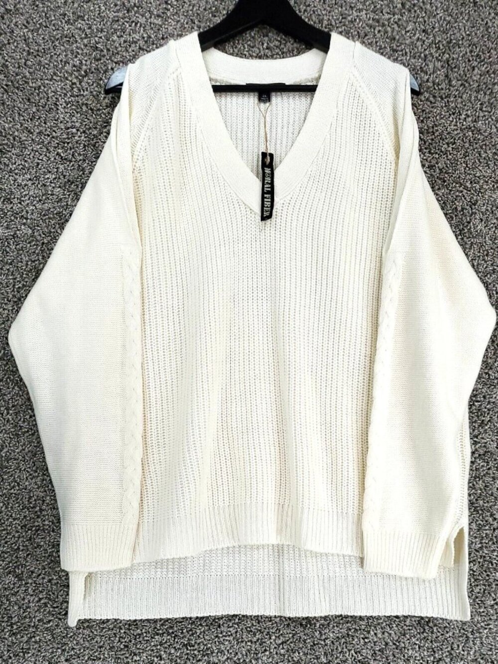 Moral Fiber Ivory Long Sleeve Pullover Sweater Women's Plus Size 3X